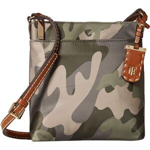 Julia Small Crossbody Bag Women's Green Camo Textile Adjustable Strap
